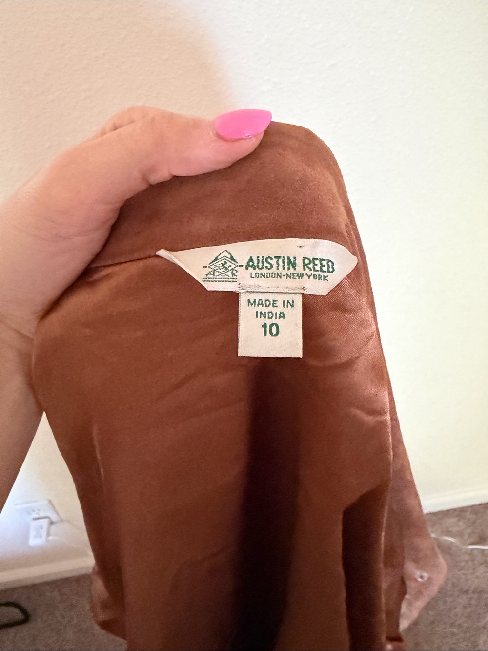 Vintage Austin Reed Brown Suede Leather Blazer Jacket Women’s Size 10 - Picture 9 of 9